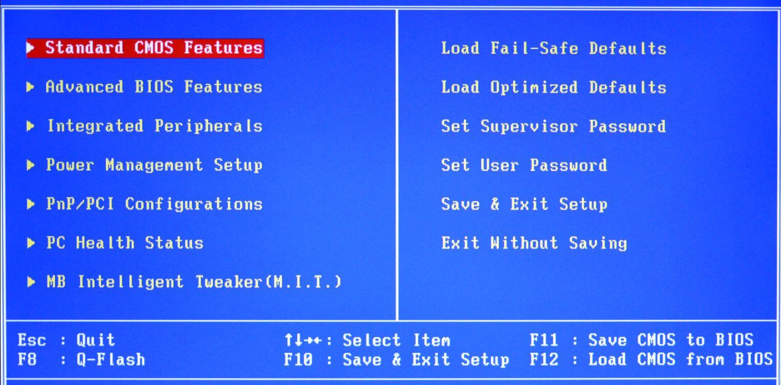 Внешний вид BIOS